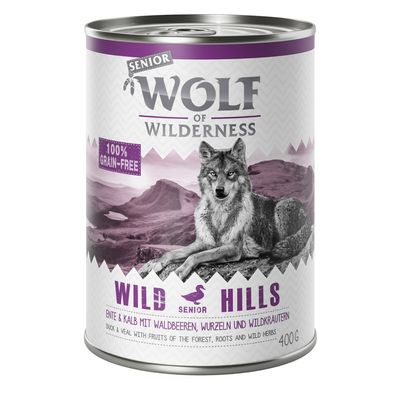 Pack de 24 sachets de 400 g de Wolf of Wilderness Senior Saver
