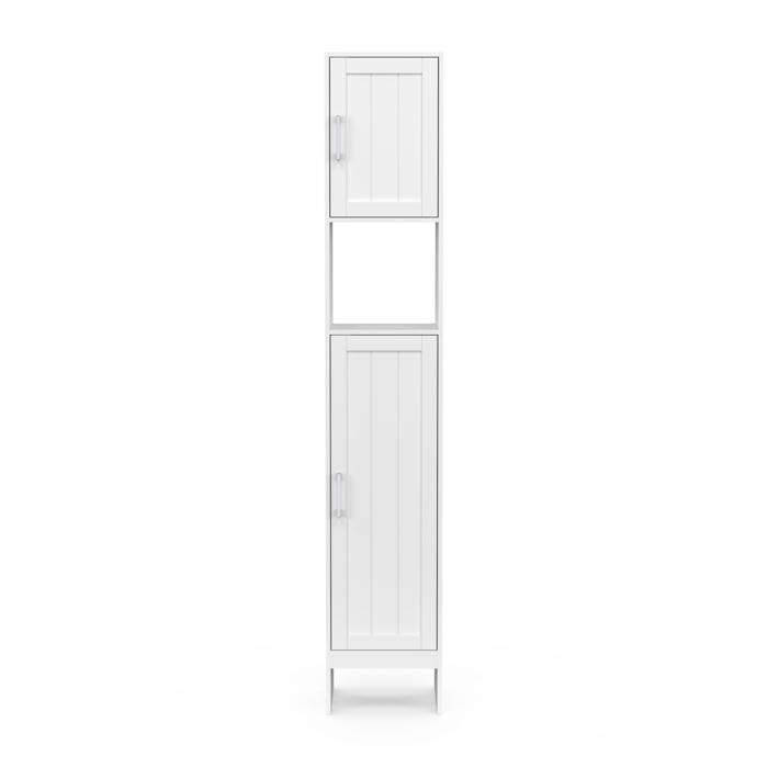 IDMARKET Meuble colonne salle de bain WALDO 2 portes blanc