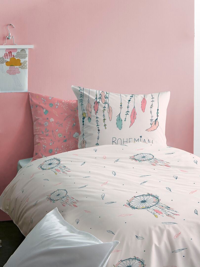 Conjunto de cama de solteiro dupla face - ROSA