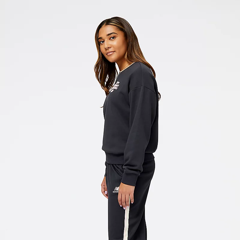 NB Athletics 70s Run Dames Sweatshirt met Ronde Hals - PHANTOM