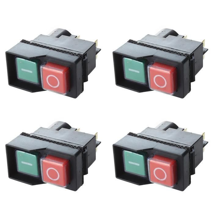 interruptores electromagnéticos CK21 para hormigonera de 240 V, color negro, rojo y verde. 4 interruptores de encendido/apagado.