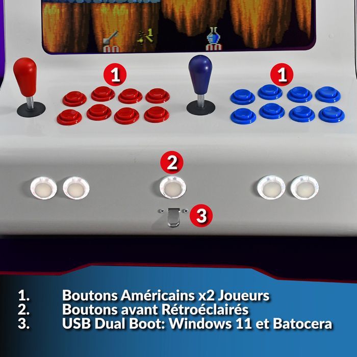 Máquina de Arcade Retrô - Branca - Console para Sala de Estar - Jogos Batocera Inclusos