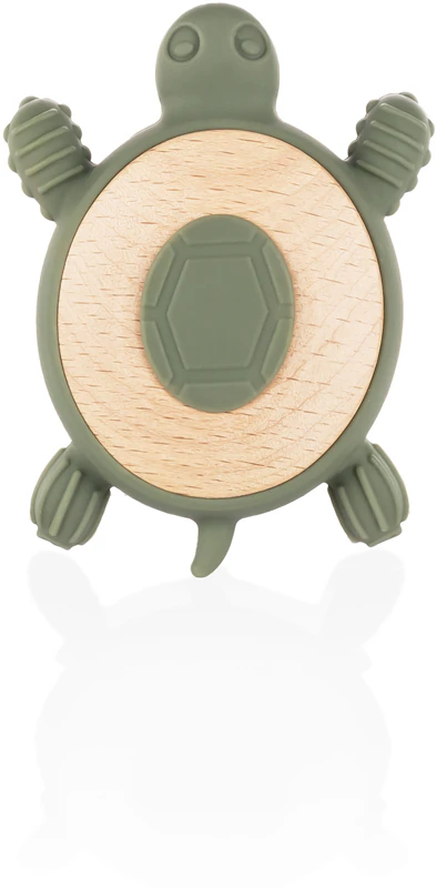 Zopa Silikon-Beißring aus Holz, Schildkröten-Beißring
