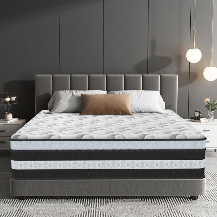 Colchón PerfectSleep de 160x200 cm y 30 cm de grosor - Híbrido de espuma viscoelástica y látex azul - Firmeza media - Transpirable - Certificación Oeko-Tex