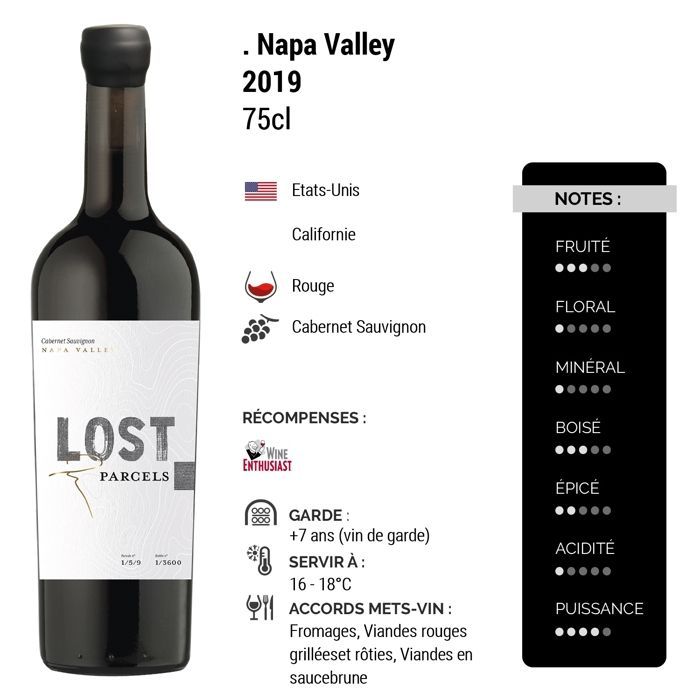 Lost Parcels Napa Valley 2019 - Vinho Tinto dos Estados Unidos (75cl)