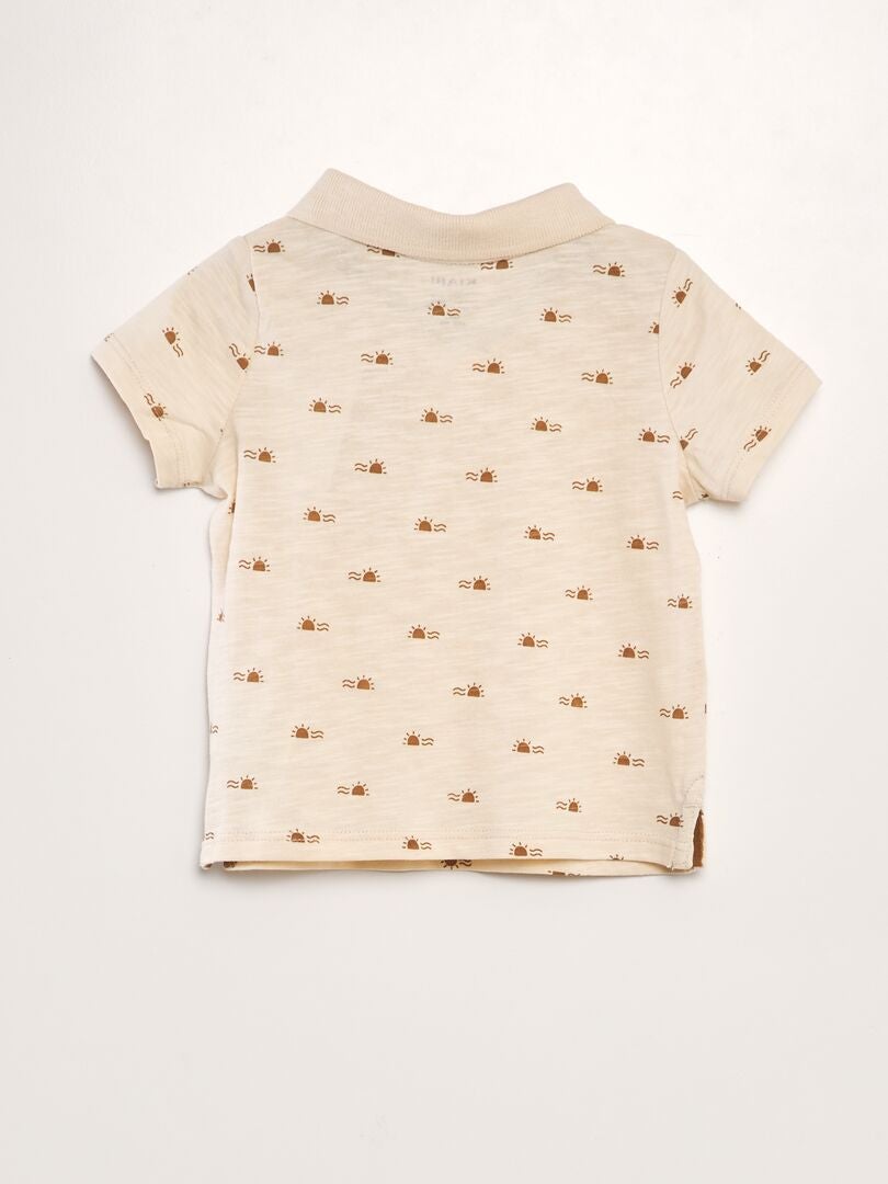 Camisa polo estampada - BEGE