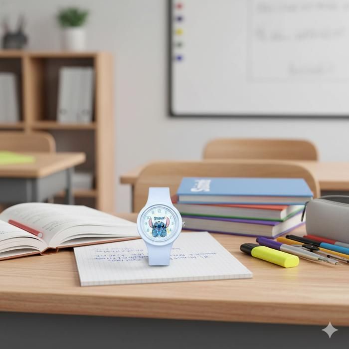 Orologio da polso Stitch per bambini – Orologio analogico Disney per bambini e bambine, cinturino in silicone