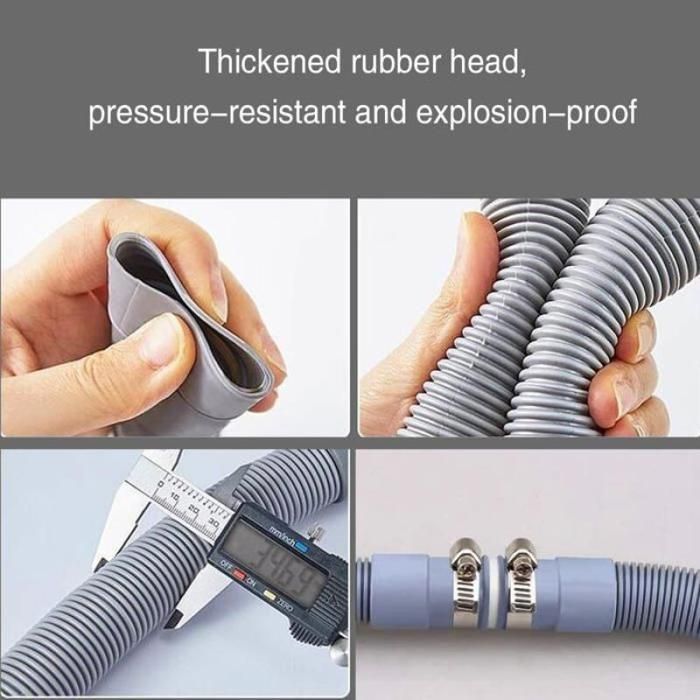 Manguera de desagüe de aguas residuales plegable e impermeable de 2 m | Adaptador universal ajustable para autocaravana, caravana y remolque
