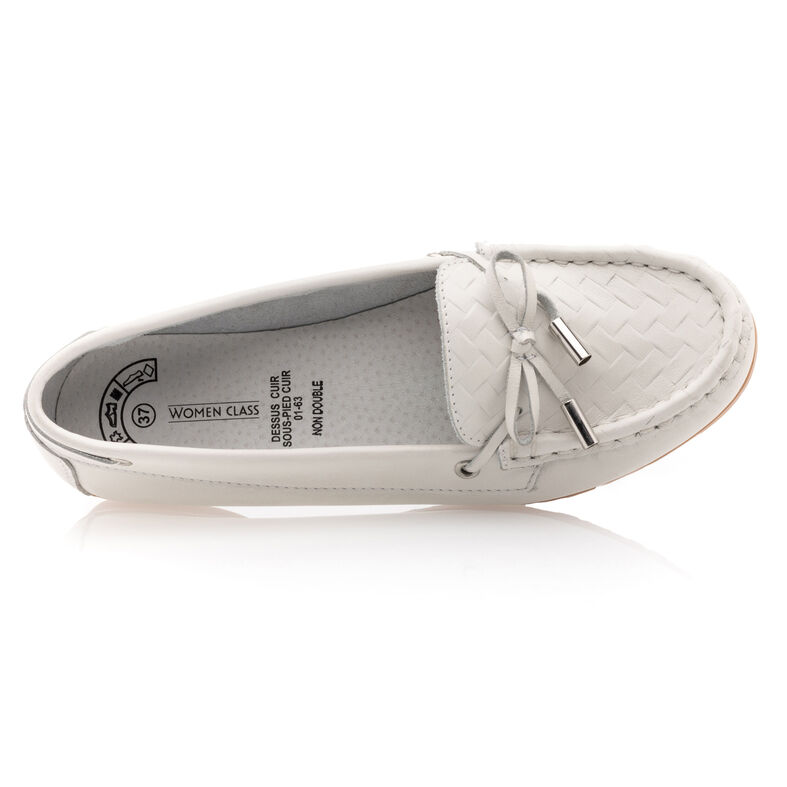 Weiße Damen-Loafer/Bootsschuhe