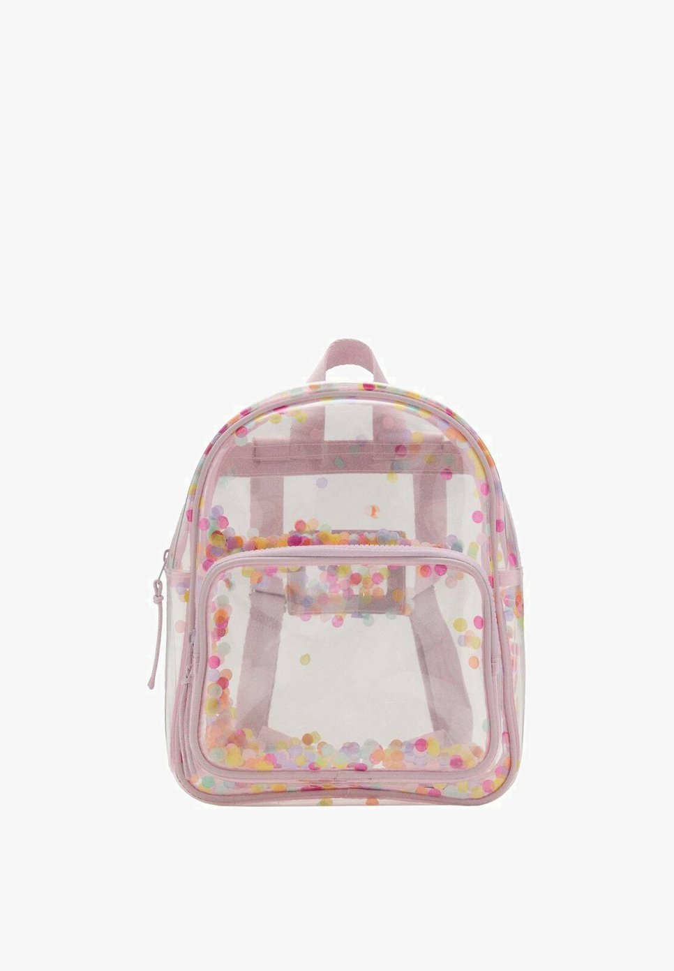 Mango Kids Transparente Konfetti-Schultasche - rosa