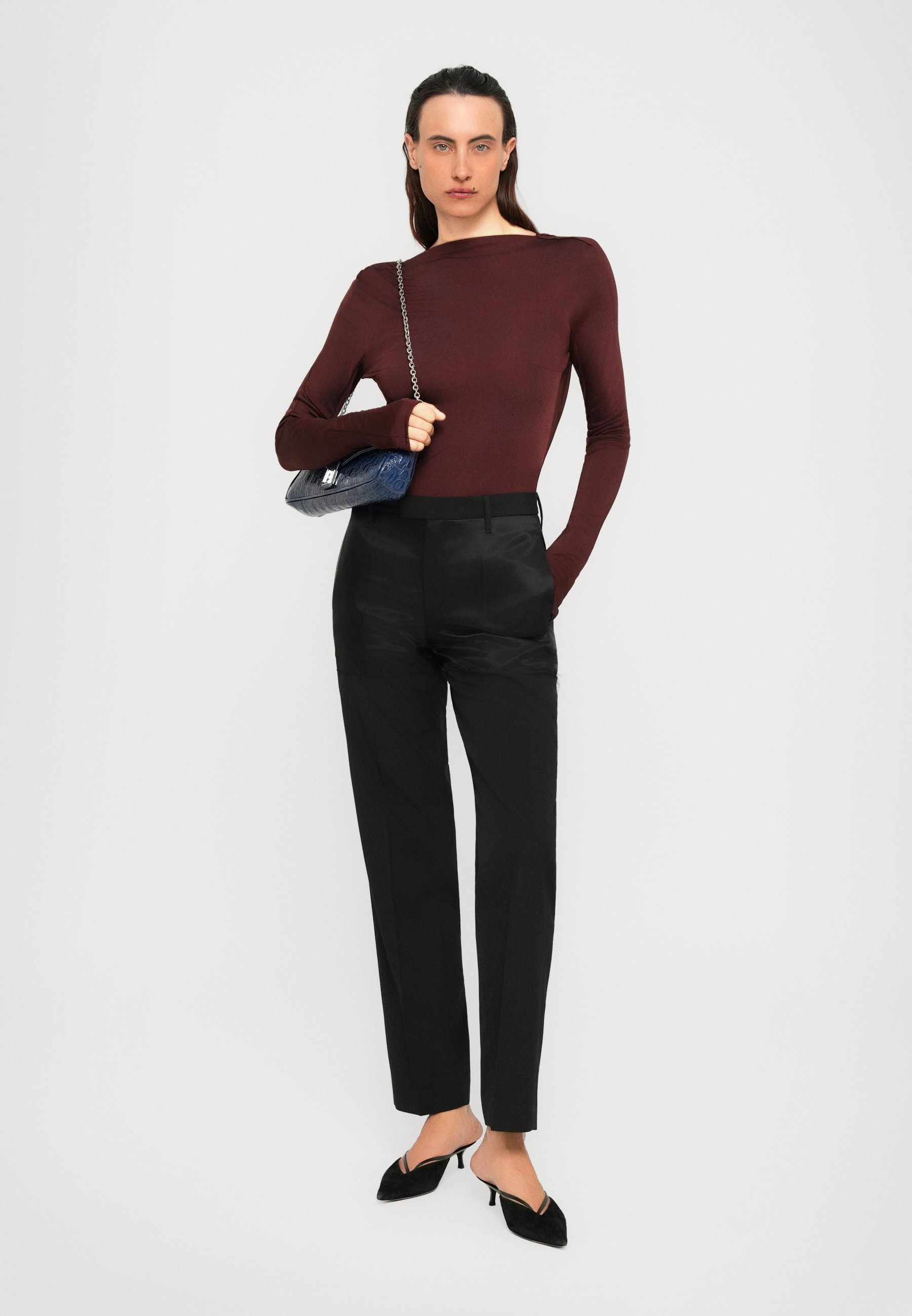 Maglia a maniche lunghe con schiena scoperta di David Koma - bordeaux