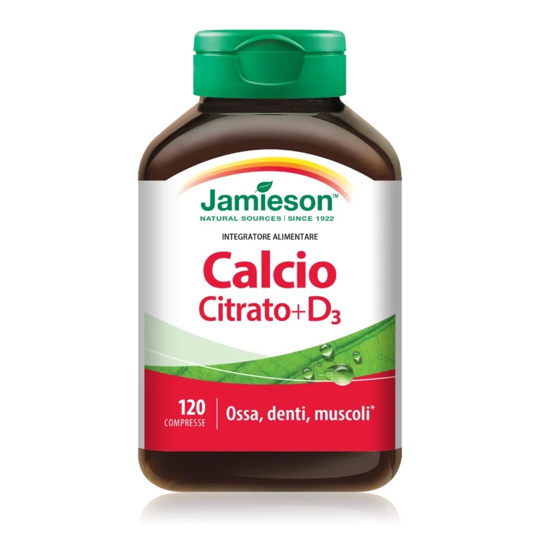 JAMIESON Citrate de calcium + vitamine D Jamieson 120 comprimés pour des os et des dents normaux