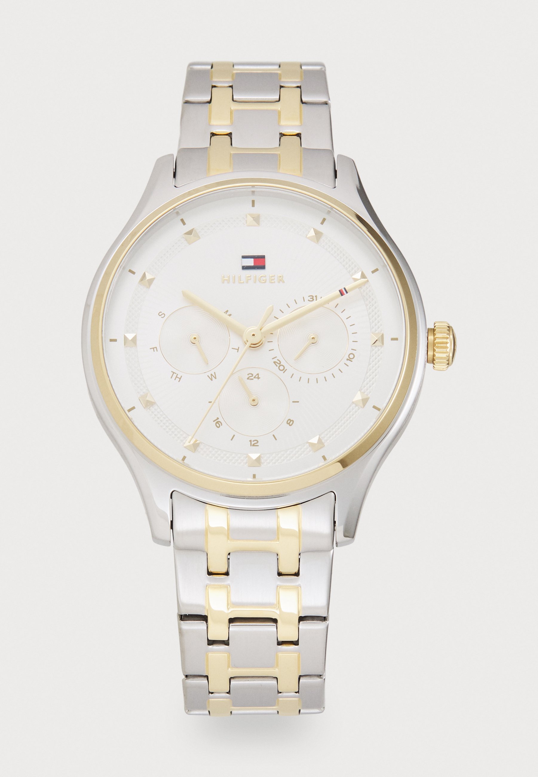 Tommy Hilfiger GIANNA UNISEX - Zegarek chronograficzny - srebrny/biały,/złoty