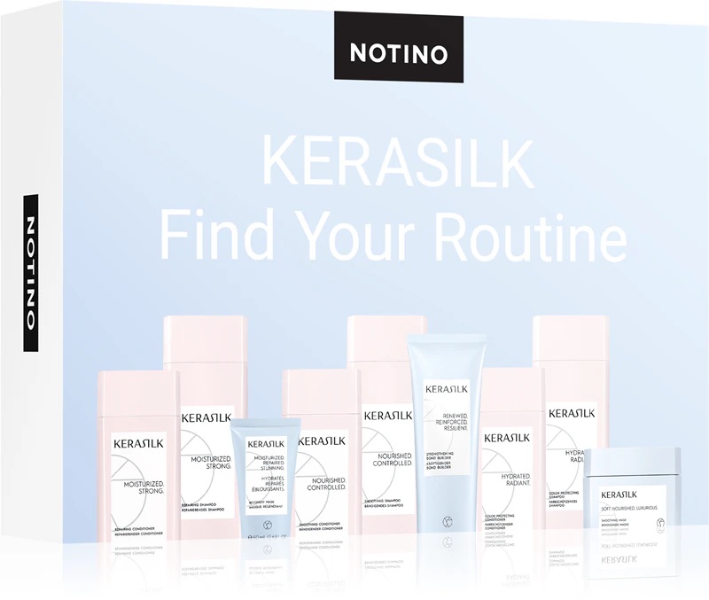 Skaistuma atklājumu kaste Notino KERASILK Find Your Routine komplekts sievietēm