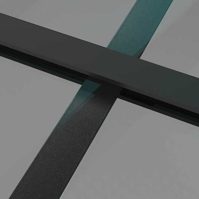 vidaXL Interior Door 76x201.5 cm Black ESG Glass and Aluminium 350564