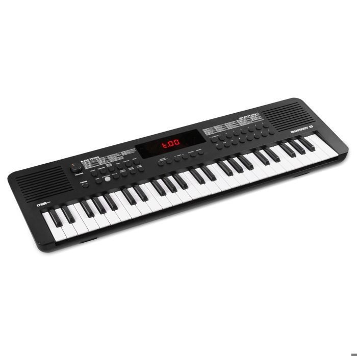 Max Rhapsody49 elektronisk MIDI-keyboard, 49 tangenter, 300 toner, 300 rytmer, USB-C strømforsyning, to innebygde høyttalere