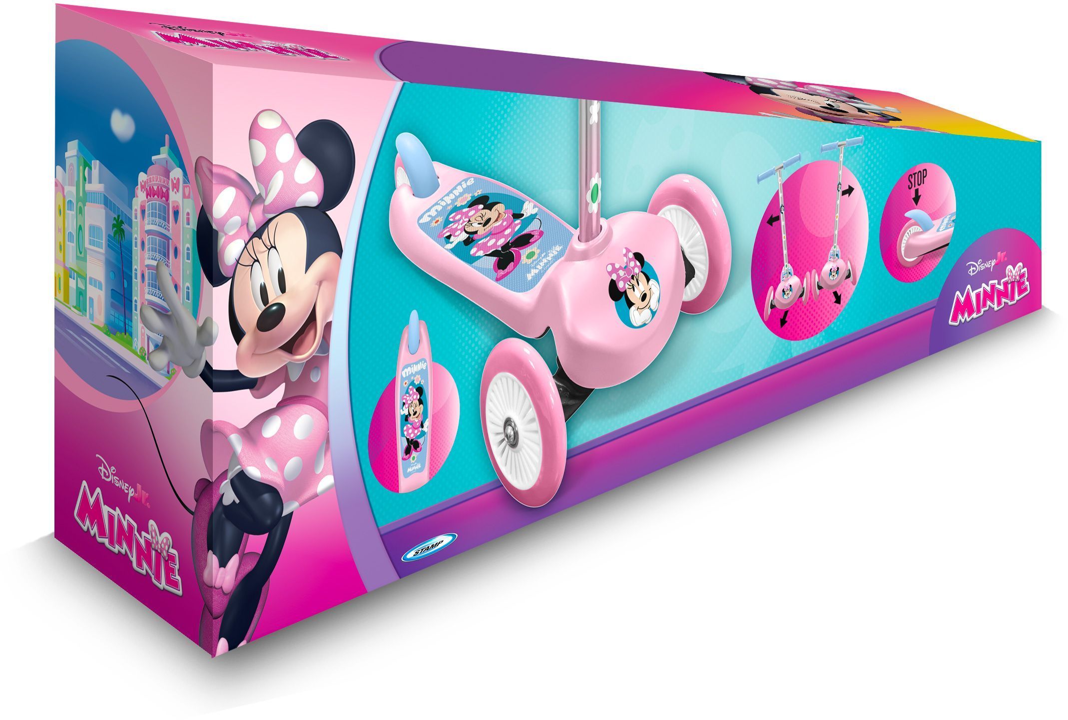 Children's Steering Scooter - MINNIE - MN432045 - 3 Wheels - Pink