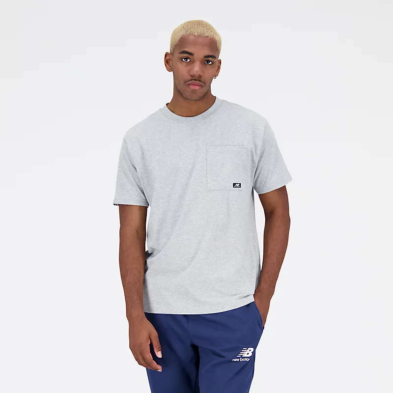 Męska koszulka z krótkim rękawem Essentials Reimagined Cotton Jersey T-paita - ATHLETIC GREY
