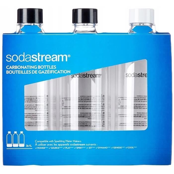 Bottiglie - SodaStream - Confezione da 3 x 1L - Compatibili con Jet Cool, Terra, Spirit, Fizzi, Easy Source e One Touch - Riutilizzabili