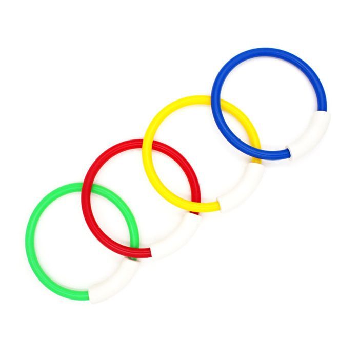 Jouets de Plongée pour Enfants - LEWW - Lot de 4 Anneau de Plongée - Anneaux de jeux d'activité colorés