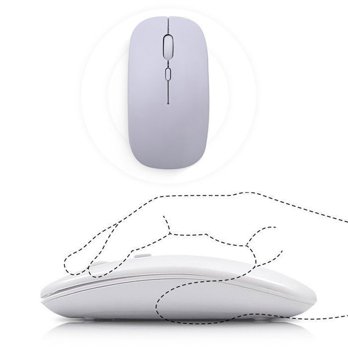 Ensemble Clavier Souris Bluetooth Sans Fil - Ultra Fin et Portable - Blanc - Ergonomique - Compatible Téléphone Tablette PC