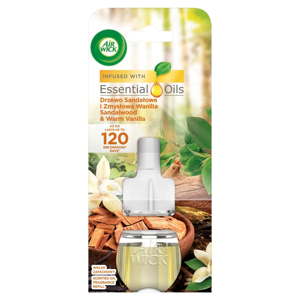 Air Wick Sandalwood & Warm Vanilla - Elektryczny Drzewo sandałowe i Zmysłowa Wanilia Wkład 19 ml