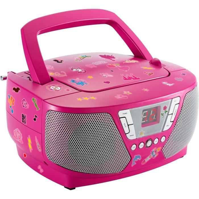 Tragbarer CD-Radioplayer – BIGBEN INTERACTIVE – CD60RSSTICK – Pink + Aufkleber