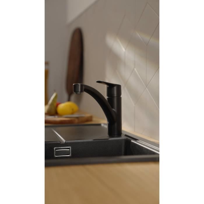 GROHE Start - 324412432 - Keukenkraan - Eengreeps mengkraan - Matzwart - Lage uitloop - 140° draaibaar
