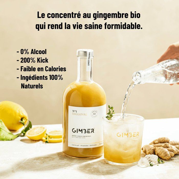 Gimber - N°1 - Original - Concentré de gingembre biologique avec citron et herbes - 500ml