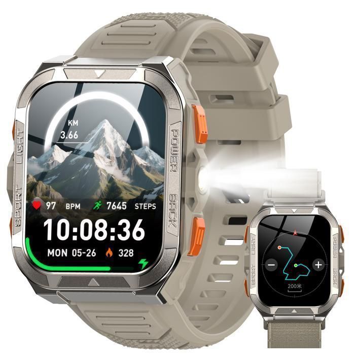 Blackview Montre Connectée Homme GPS integré Sport Tracker d'activité,écran 1,91
