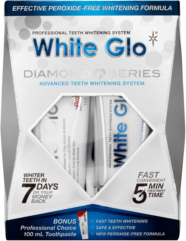 Kit de clareamento dental White Glo Diamond Series Whitening System