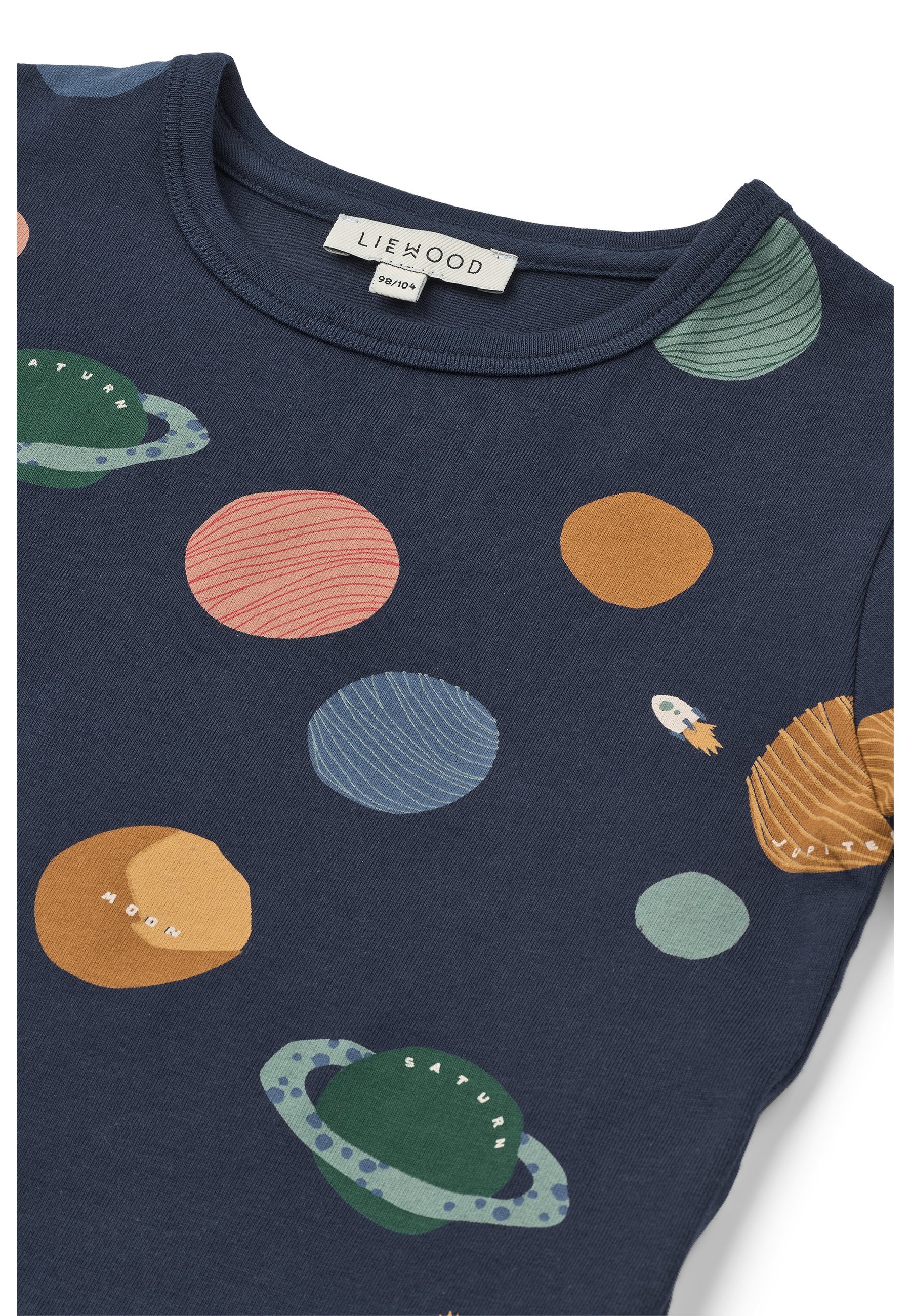 T-shirt imprimé unisexe Liewood APIA à manches courtes - univers/bleu marine classique