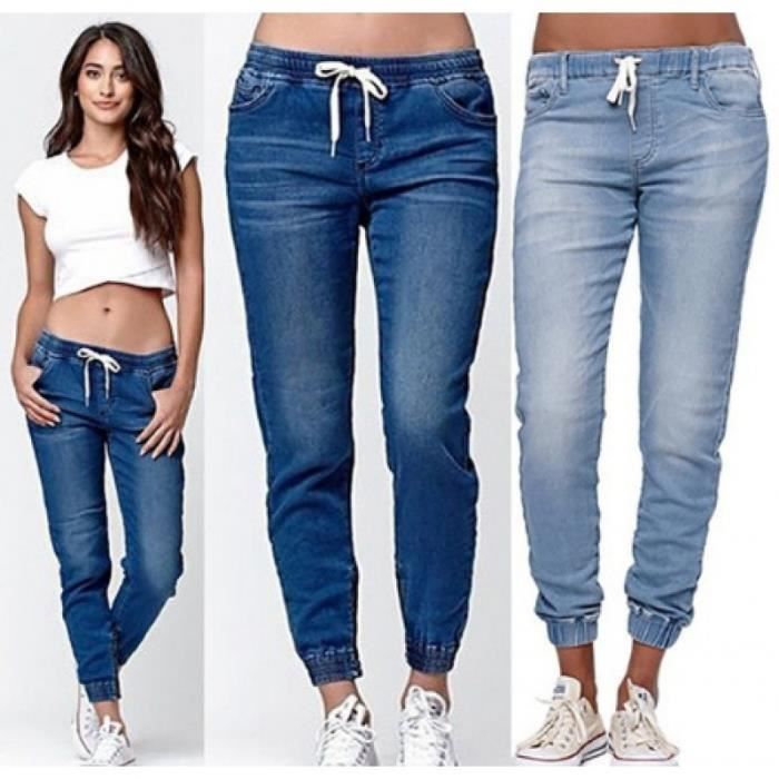 Jeans Femme FUNMOON - Slim - Bleu clair - Lacé Lavé Close-Up Bloomer