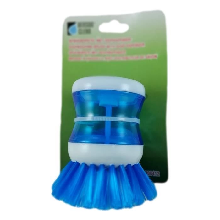Cepillo para platos de 9 cm con dispensador de líquido, 2 colores - Color: Azul