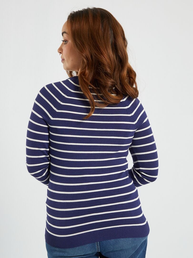 Sweter z cienkiej dzianiny - So Easy - NIEBIESKI