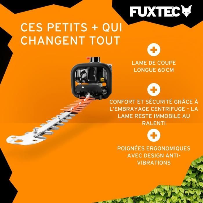 Taille-haies thermique FUXTEC FX-MH123ECO 2T 25,4 cm3, lame 560 mm, coupe 28 mm, ergonomique & anti-vibrations
