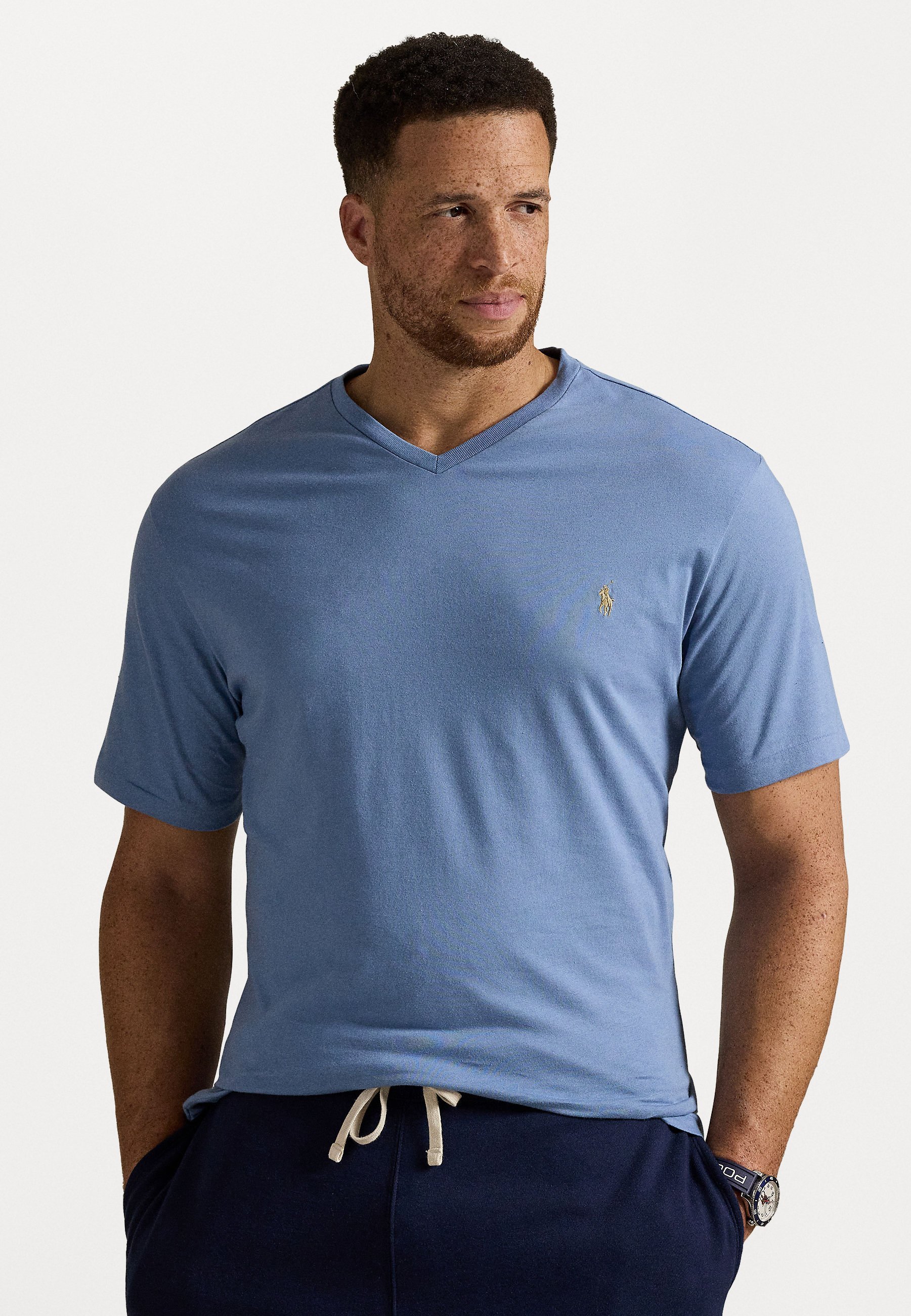 Polo Ralph Lauren Big & Tall JERSEY V-HALS T-SHIRT - Basic T-shirt - kanaalblauw