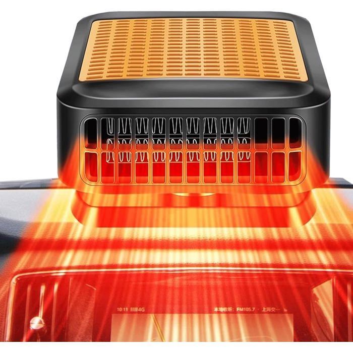 Calefactor portátil para coche de 12 V y 200 W. Desempañador de parabrisas giratorio de 360° con enchufe para encendedor de cigarrillos. Para SUV y autocaravanas.