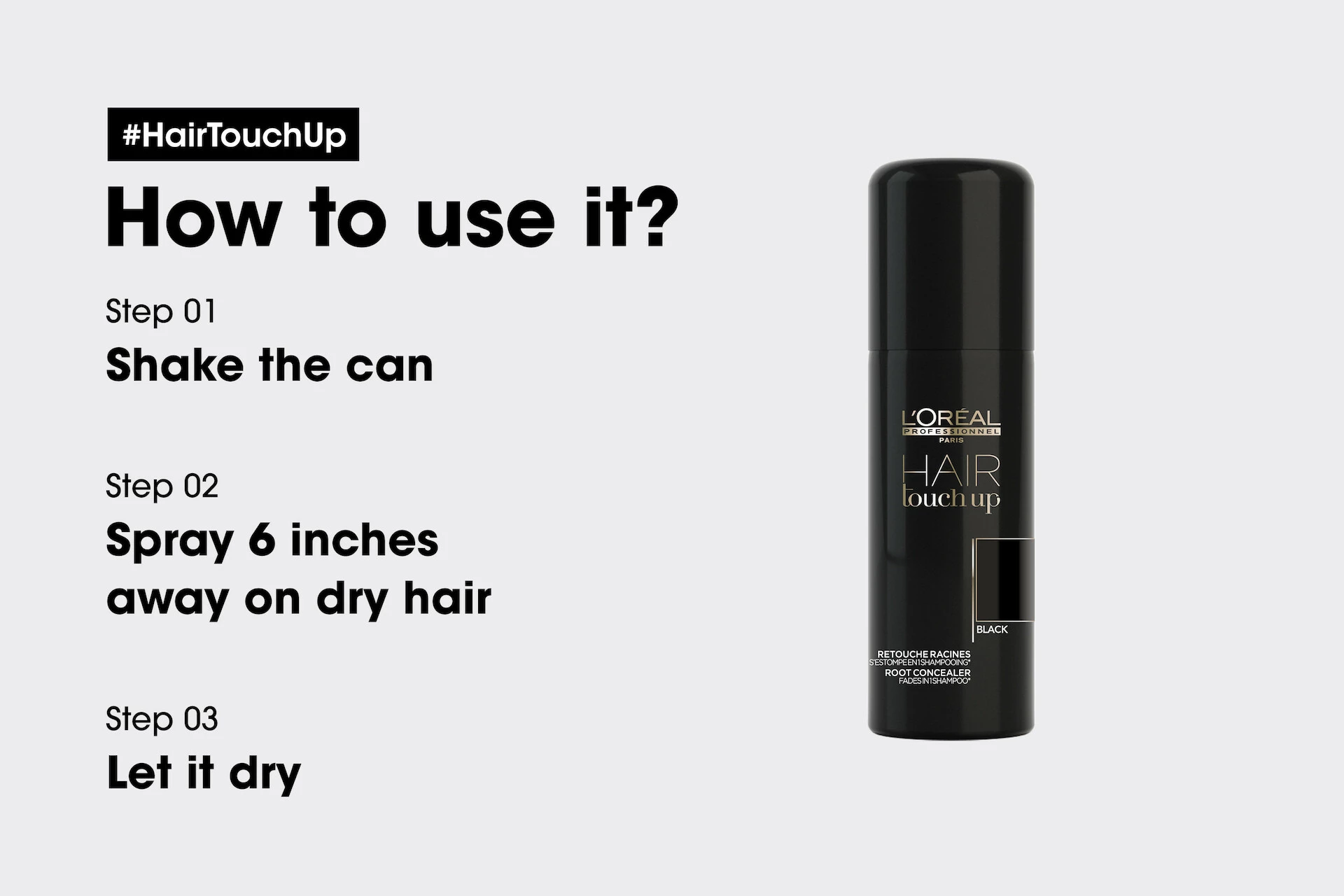 Hair Touch Up Black 75 ml - L'Oréal Professionnel