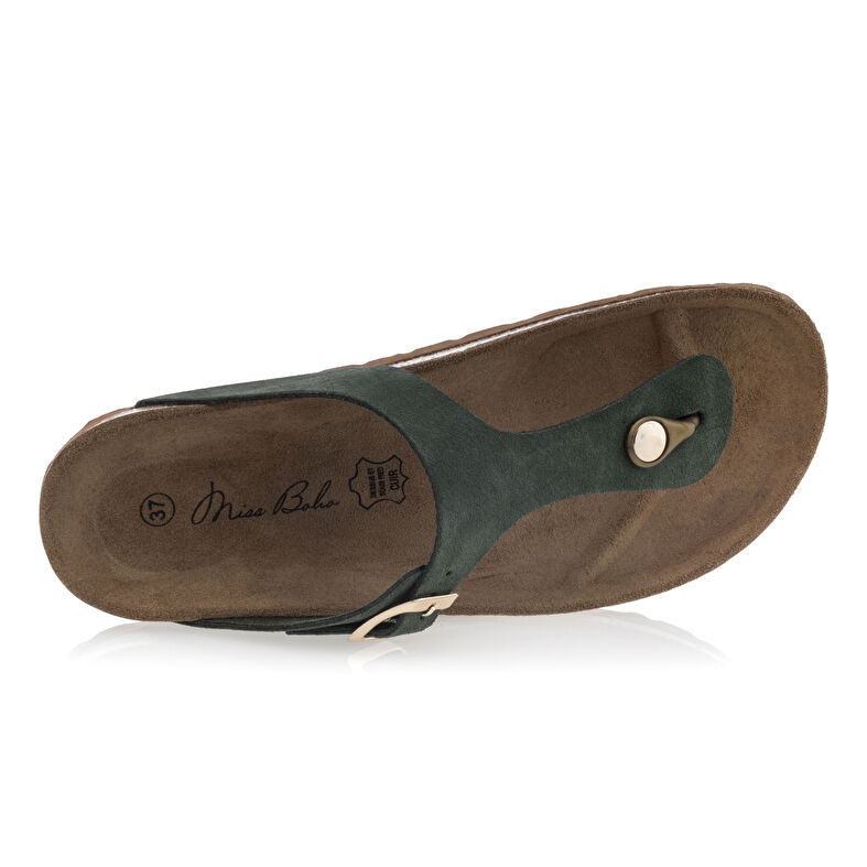 Grüne Damensandalen / Zehenfreie Schuhe