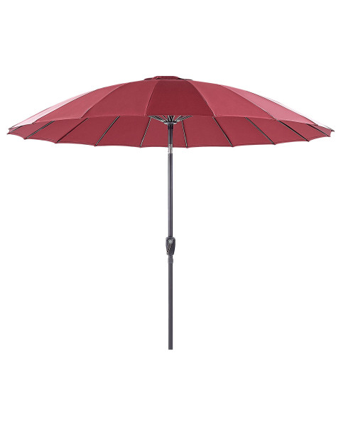 Parasol ogrodowy składany 255 cm z korbką czerwony