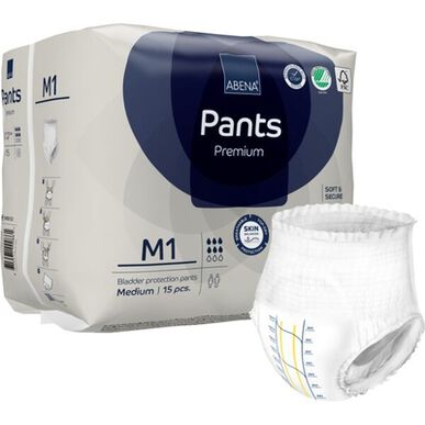 Abena Pants Premium Couches-culottes jetables douces et sécurisées pour l'incontinence, 15 unités
