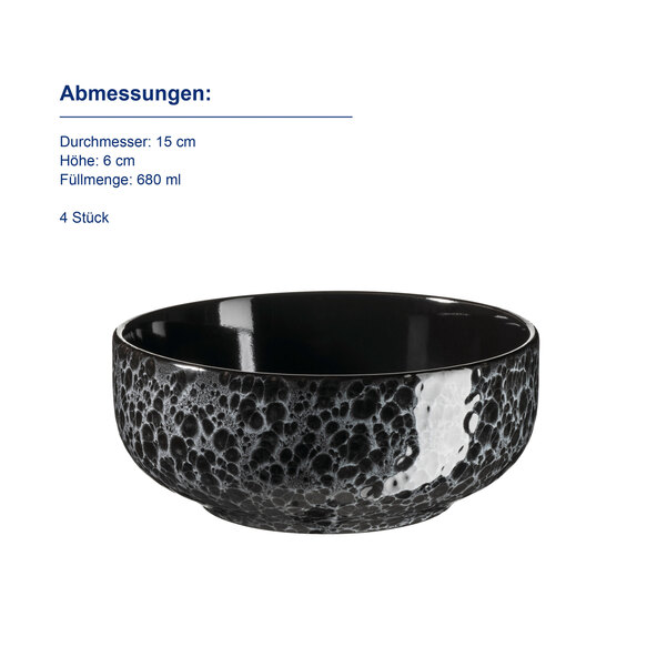 Filippa combinatieservies, zwart, 16-delig.