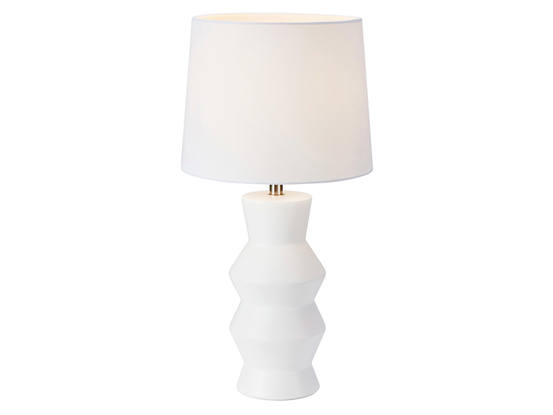 Lampa stołowa Sienna tkaninowa biała