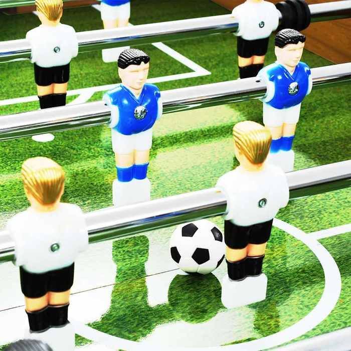 Foosball table - vidaXL - Steel - 140x74.5x87.5 cm - Light brown and black