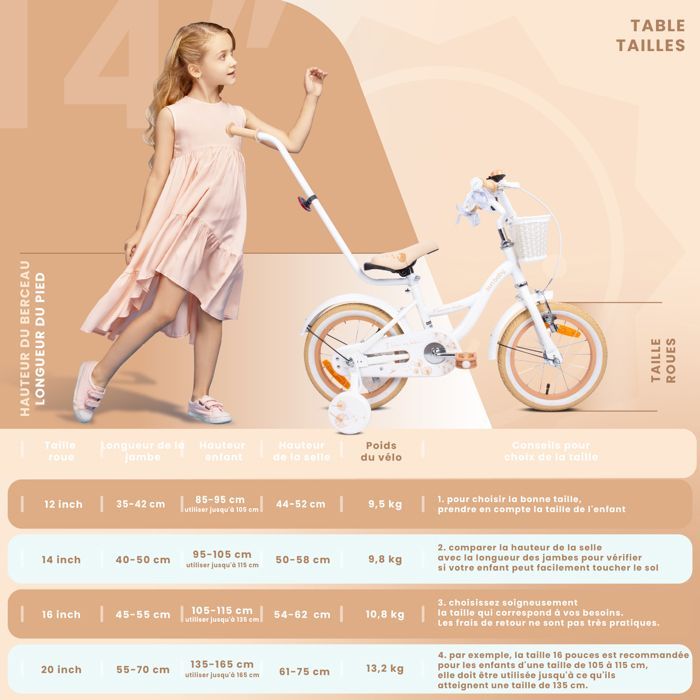 Vélo Enfant - Flower Bike - Roues 14