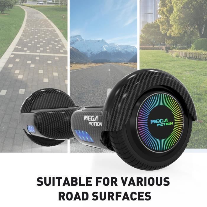 MEGA MOTION Paquete de hoverboard y kart negros, hoverboard de 2 ruedas de 6.5