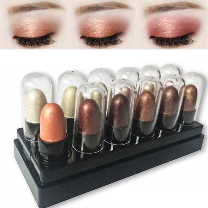 Ensemble de 12 crayons fards à paupières pailletés, nacrés et mats - Teinte champagne - Maquillage des yeux - TSLM1