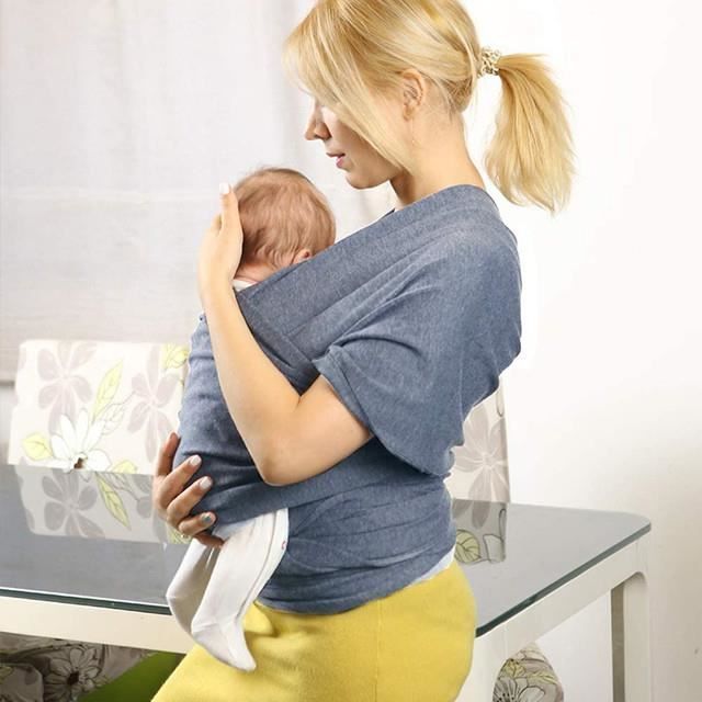 Multifunctional Baby Carrier Sling for Newborns and Babies, Elastic Cotton, Knot-Free, Up to 15kg - Dark Grey