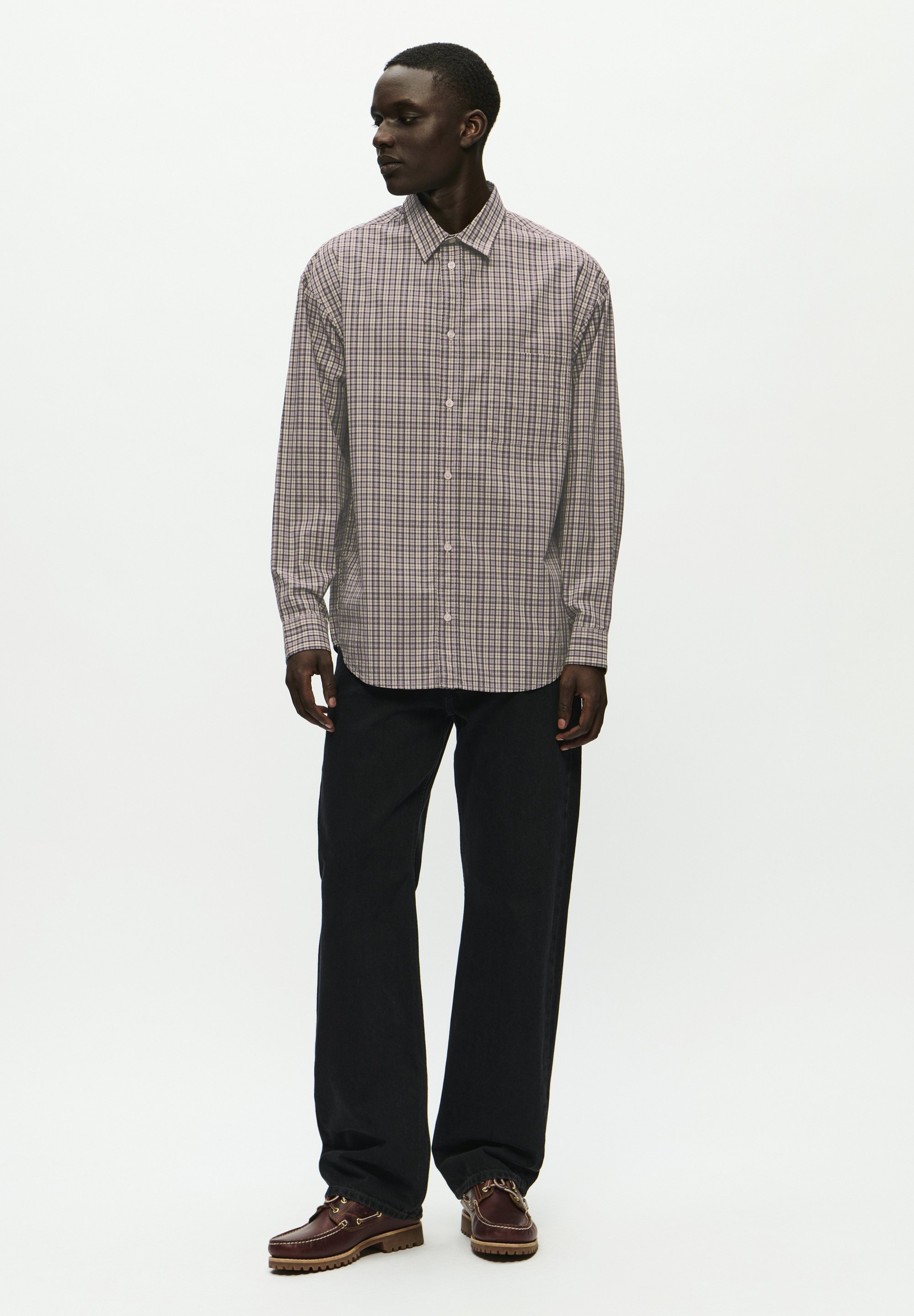 WOOD WOOD CARTER CHECK - Košile - minimal gray check